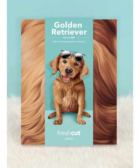 Golden Retriever Popup Fresh Cut Paper Card