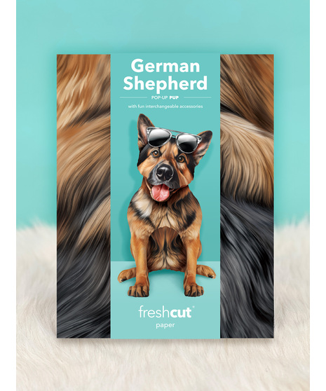 German Shepherd Popup Fresh Cut Paper Card