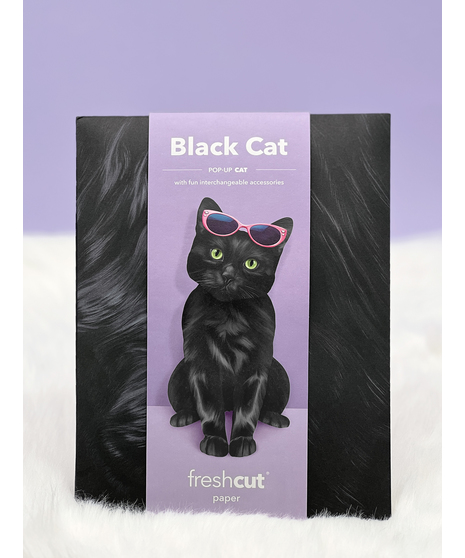 Black Cat Popup Fresh Cut Paper Card