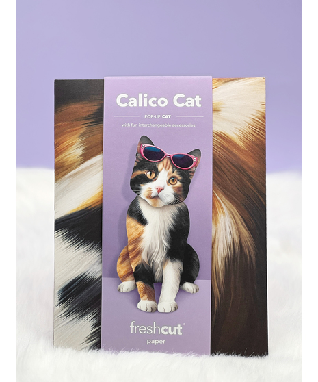 Calico Cat Popup Fresh Cut Paper Card