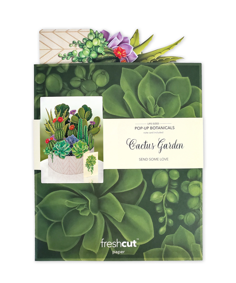 Cactus Garden Popup Fresh Cut Paper Card