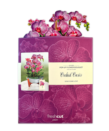 Orchid Oasis Popup Fresh Cut Paper Card