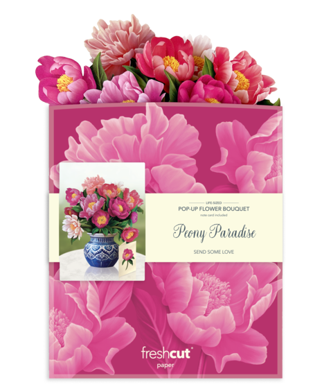 Peony Paradise Popup Fresh Cut Paper Card