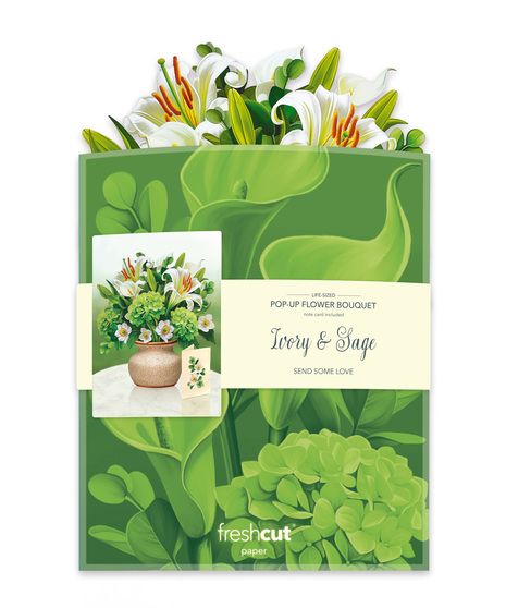 Ivory & Sage Popup Fresh Cut Paper Card