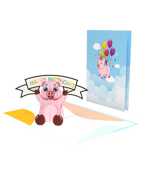 Piggy Bank Birthday Pop up Card