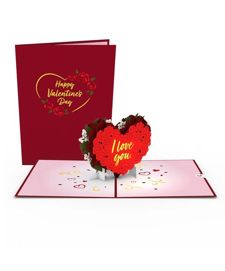 Red Rose Heart Pop-up Greeting Card