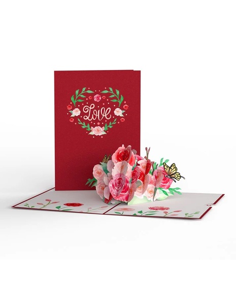 Love Roses and Butterflies Pop-up Card