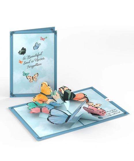 Celebration of Life Sympathy Butterflies Pop-up Greeting Card