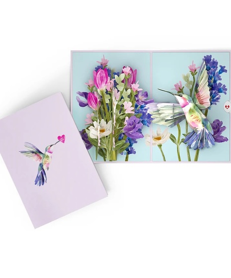 Love In Bloom Hummingbird Pop-up Greeting Card